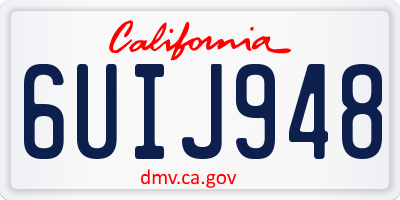 CA license plate 6UIJ948