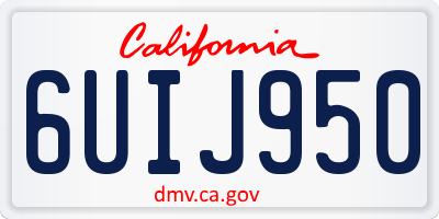 CA license plate 6UIJ950