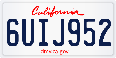 CA license plate 6UIJ952