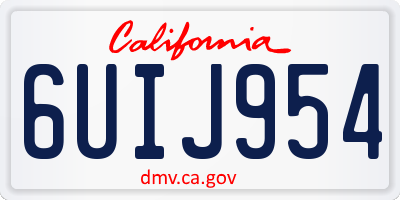 CA license plate 6UIJ954