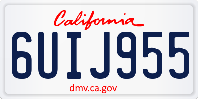 CA license plate 6UIJ955