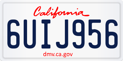 CA license plate 6UIJ956
