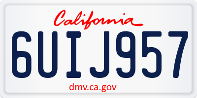 CA license plate 6UIJ957