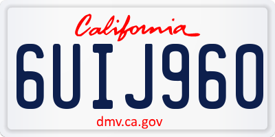 CA license plate 6UIJ960