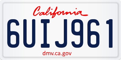 CA license plate 6UIJ961
