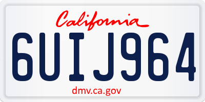 CA license plate 6UIJ964