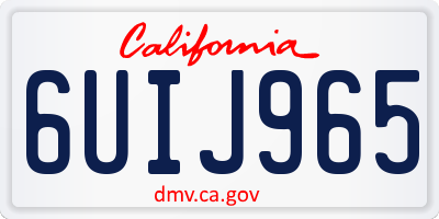 CA license plate 6UIJ965