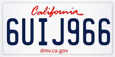 CA license plate 6UIJ966