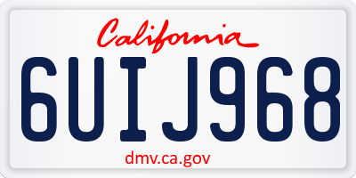 CA license plate 6UIJ968