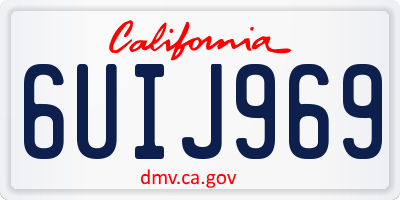 CA license plate 6UIJ969