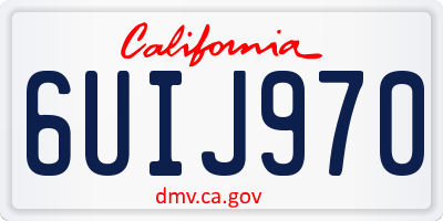 CA license plate 6UIJ970