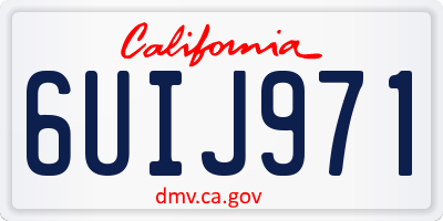 CA license plate 6UIJ971
