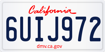CA license plate 6UIJ972