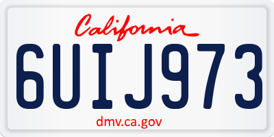 CA license plate 6UIJ973