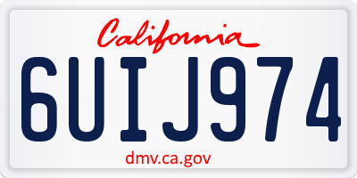 CA license plate 6UIJ974