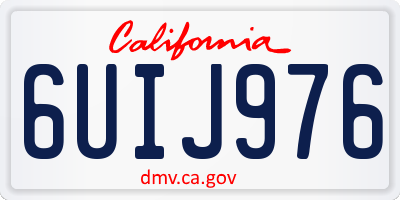 CA license plate 6UIJ976