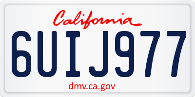 CA license plate 6UIJ977