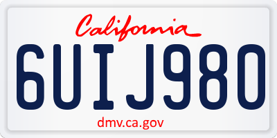 CA license plate 6UIJ980