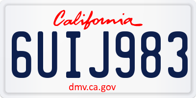 CA license plate 6UIJ983
