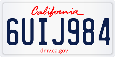 CA license plate 6UIJ984