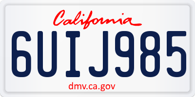 CA license plate 6UIJ985