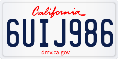 CA license plate 6UIJ986