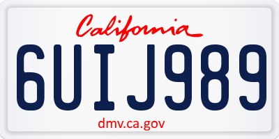 CA license plate 6UIJ989