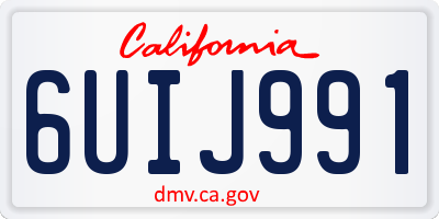 CA license plate 6UIJ991