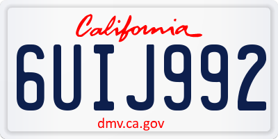 CA license plate 6UIJ992