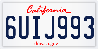 CA license plate 6UIJ993