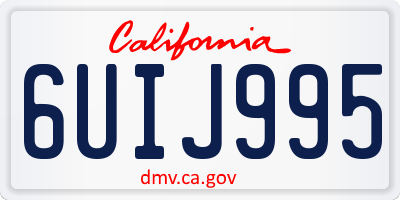 CA license plate 6UIJ995