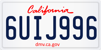 CA license plate 6UIJ996