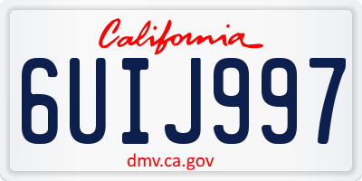 CA license plate 6UIJ997