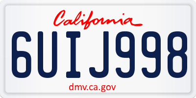 CA license plate 6UIJ998
