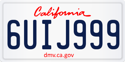 CA license plate 6UIJ999