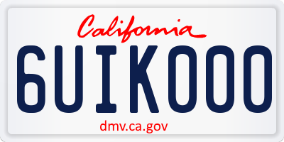 CA license plate 6UIK000