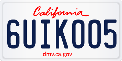 CA license plate 6UIK005