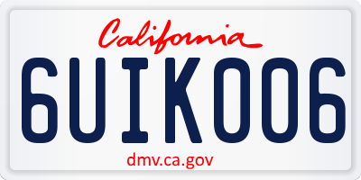 CA license plate 6UIK006