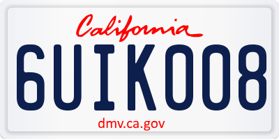 CA license plate 6UIK008