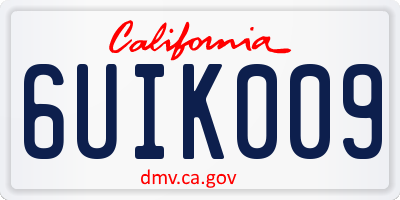 CA license plate 6UIK009