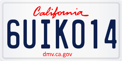 CA license plate 6UIK014