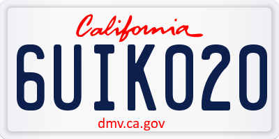 CA license plate 6UIK020