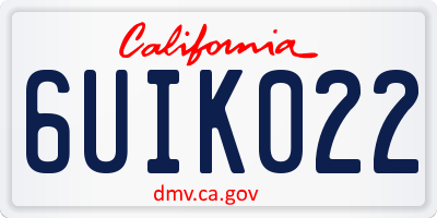 CA license plate 6UIK022