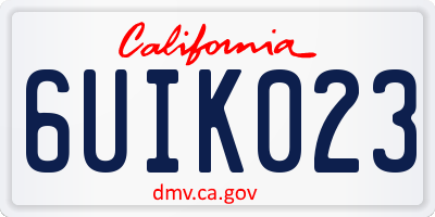 CA license plate 6UIK023