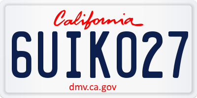 CA license plate 6UIK027