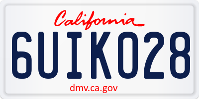 CA license plate 6UIK028