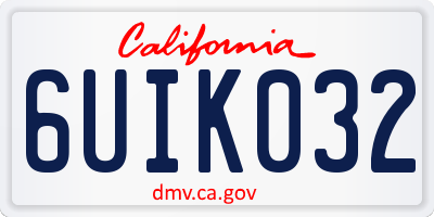 CA license plate 6UIK032