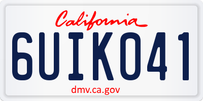 CA license plate 6UIK041