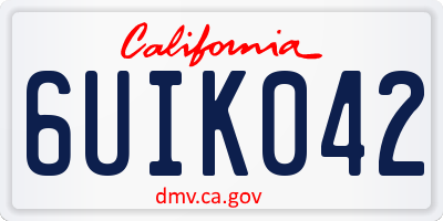 CA license plate 6UIK042