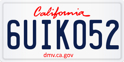 CA license plate 6UIK052